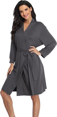 Super Shopping-zone Women's Robes Lightweight Kimono Robes Knit Bathrobes Soft Sleepwear Loungewear in Saudi Arabia