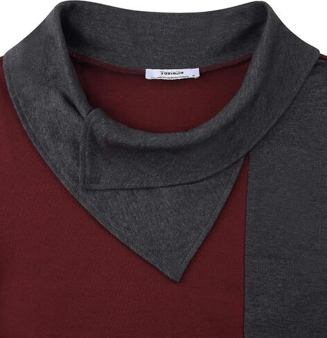 Youtalia Women's Long Sleeve Cowl Neck Tunic Color Block Pullover Sweatshirt in Saudi Arabia
