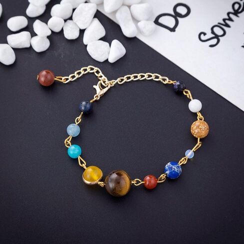Solar System Bracelet The Eight Planets Guardian Star Earth Space Universe Galaxy Gemstone Beads Bracelet in Kuwait