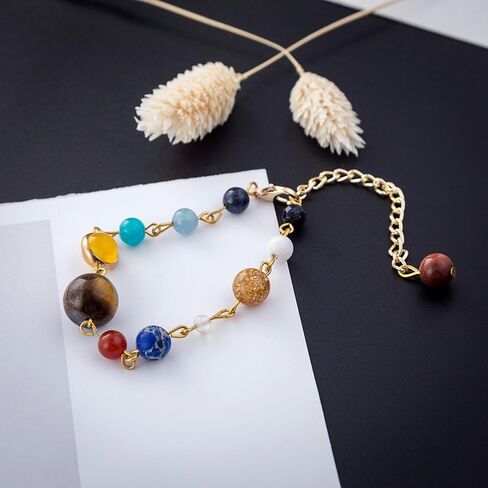 Solar System Bracelet The Eight Planets Guardian Star Earth Space Universe Galaxy Gemstone Beads Bracelet in Kuwait