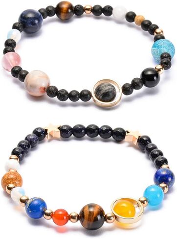 Solar System Bracelet The Eight Planets Guardian Star Earth Space Universe Galaxy Gemstone Beads Bracelet in Kuwait