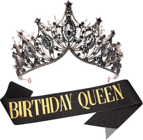Velscrun Birthday Crowns for Women, Birthday Sash and Tiaras for Women, Happy Birthday Queen Sash, Pink Crowns for Women, Birthday Accessories for Women, Birthday Decorations for Women in Kuwait