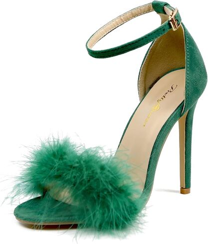 صنادل نسائية من PrettyQueen بحزام للكاحل وكعب ريش ومقدمة مفتوحة وكعب عالي وأحذية رسمية للحفلات in Kuwait