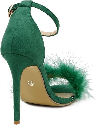 صنادل نسائية من PrettyQueen بحزام للكاحل وكعب ريش ومقدمة مفتوحة وكعب عالي وأحذية رسمية للحفلات in Kuwait