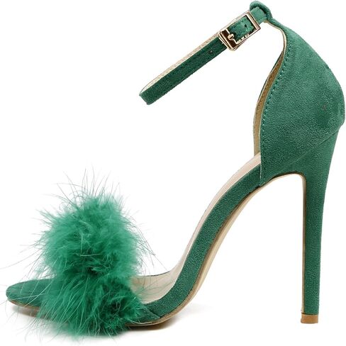 صنادل نسائية من PrettyQueen بحزام للكاحل وكعب ريش ومقدمة مفتوحة وكعب عالي وأحذية رسمية للحفلات in Kuwait