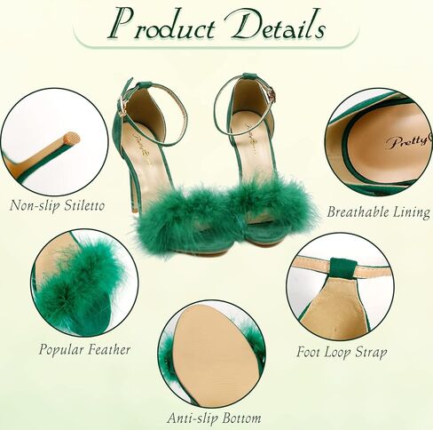 صنادل نسائية من PrettyQueen بحزام للكاحل وكعب ريش ومقدمة مفتوحة وكعب عالي وأحذية رسمية للحفلات in Kuwait