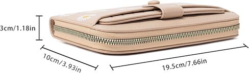 Nawoshow Women Leather Wallet RFID Blocking Zipper Pocket Wallet Card Case Purse with ID Window in Kuwait