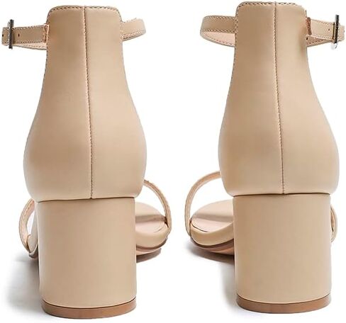 Amoji Women's 2.5 Inch Low Heel Ankle Strap Dressy Sandals 301 in Saudi Arabia