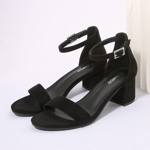 Amoji Women's 2.5 Inch Low Heel Ankle Strap Dressy Sandals 301 in Kuwait