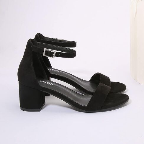Amoji Women's 2.5 Inch Low Heel Ankle Strap Dressy Sandals 301 in Kuwait