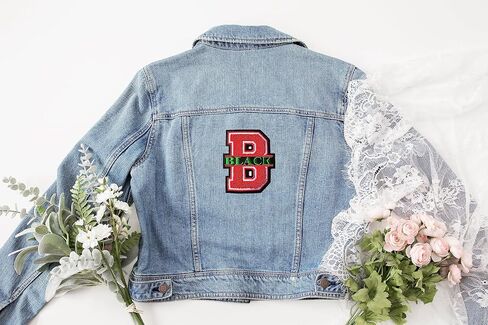 كلمة Patch Party Club "B" مطرزة باللون الأسود والأحمر والأبيض والأسود والأخضر، مقاس 6 بوصة، ظهر حديدي، زخرفة متوسطة، سترات فارسيتي in Saudi Arabia