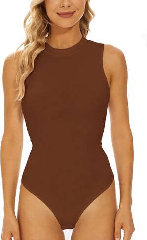 YIJIU المرأة وهمية الرقبة السلحفاة أكمام مثير تانك القمم ارتداءها سليم صالح بذلة يوتار الملابس in Kuwait