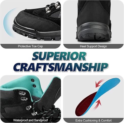 R CORD Hiking Boots Women Waterproof Ankle Support Womens Hiking Boots Backpacking Boots Breathable Non-slip Durable Boots for Outdoors in Kuwait