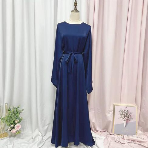IMEKIS Women Muslim Abaya Long Sleeve Maxi Dress Loose Full Cover East Arabian Robe Dubai Islamic Dubai Prayer Clothes in Saudi Arabia