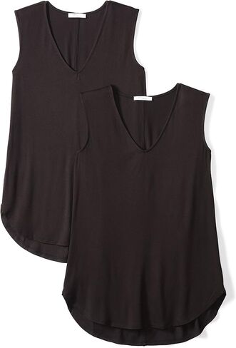 Amazon Essentials Women's Jersey Standard-Fit V-Neck Tank Top (Previously Daily Ritual), Multipacks in Saudi Arabia