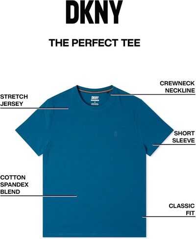 DKNY "The Perfect Tee Mens Tee - True Premium Classic Short Sleeve Mens Crew Neck T-Shirts for Men | Tees for Men Stretch in Saudi Arabia