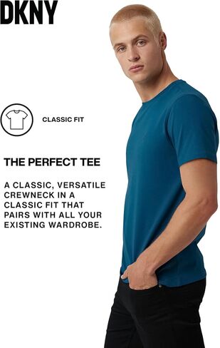 DKNY "The Perfect Tee Mens Tee - True Premium Classic Short Sleeve Mens Crew Neck T-Shirts for Men | Tees for Men Stretch in Saudi Arabia