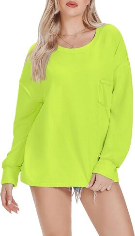 تي شيرت نسائي بأكمام طويلة من ATHMILE بلوزة غير رسمية بياقة دائرية 2023 Y2K تي شيرت أساسي in Kuwait