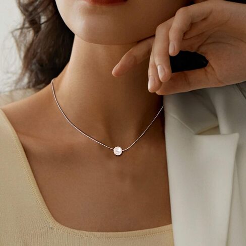 قلادة VIBILIA Dainty Pearl للنساء والفتيات، قلادة لؤلؤ المياه العذبة الطبيعية الصغيرة قلادة ذهبية مجوهرات عصرية للهدايا in Kuwait