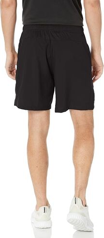 شورت التدريب المنسوج من أديداس للرجال، أسود/أبيض، مقاس كبير in Kuwait