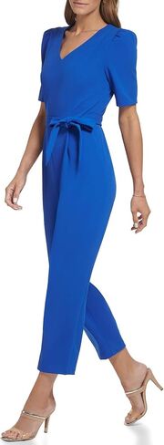 DKNY Womens Cropped Scuba Crepe Jumpsuit in Saudi Arabia