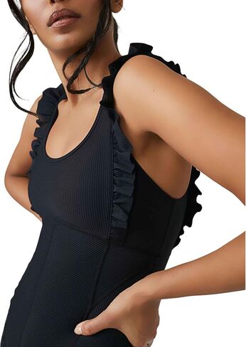 Free People Ruffle Me Up Rompers Black SM (Women's 4-6) in Saudi Arabia