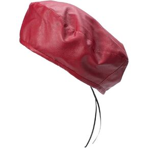 Lawliet Womens Faux Leather Beret Beanie Hat Army Military Adjustable Fashion T294