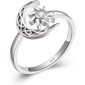 JXJL Cute Sterling Silver Ring Adjustable for Women Teen Girls Birthday Halloween Christmas S925 Silver Jewelry Gift in Kuwait