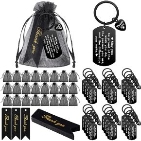 Yinkin 36 Pcs Valentine Employee Appreciation Gift Bulk for Coworker Thank You Gift Keychains with Bags Thank You Cards