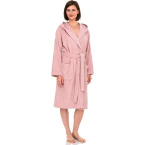 رداء نسائي من TowelSelections، رداء حمام بغطاء للرأس من القطن الفاخر للنساء، أرواب قماش تيري ناعمة للنساء XS-3X in Kuwait