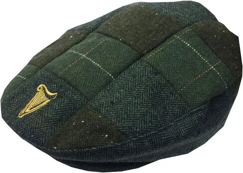 Guinness Official Merchandise Green Guin Tweed Check Patch Flat Cap for Men in Saudi Arabia