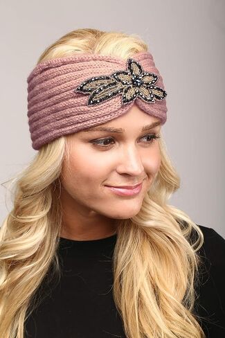 Me Plus Women's Winter Sequin Flower Knitted Headband Ear Warmern in Kuwait