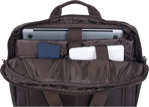 Kenneth Cole REACTION Out Of The Bag Manhattan Colombian Leather RFID 15.6" Laptop Briefcase, Brown in Saudi Arabia