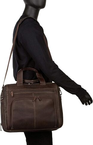 Kenneth Cole REACTION Out Of The Bag Manhattan Colombian Leather RFID 15.6" Laptop Briefcase, Brown in Saudi Arabia