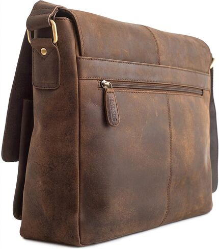 LEABAGS Leather Briefcases for Men - Genuine Leather Cambridge 15 Inch Laptop Bag - Messenger Bag Vintage Shoulder Bag in Kuwait