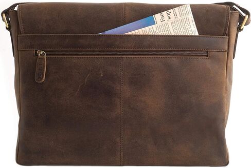 LEABAGS Leather Briefcases for Men - Genuine Leather Cambridge 15 Inch Laptop Bag - Messenger Bag Vintage Shoulder Bag in Kuwait