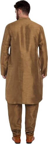 SKAVIJ Men's Art Silk Tunic Kurta Pyjama Casual Ethnic Dress Regular Fit in Saudi Arabia