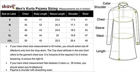 SKAVIJ Men's Art Silk Tunic Kurta Pyjama Casual Ethnic Dress Regular Fit in Saudi Arabia
