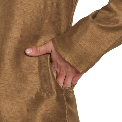 SKAVIJ Men's Art Silk Tunic Kurta Pyjama Casual Ethnic Dress Regular Fit in Saudi Arabia