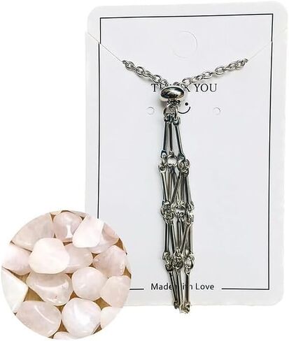 عقد حامل حجر كريستال من جوهوبسون، عقد حامل قلادة كريستال قابل للتعديل، عقد حامل كريستال يدوي الصنع، مجوهرات احجار كريمة هدية للنساء والرجال in Kuwait