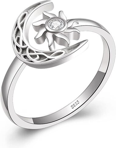 JXJL Cute Sterling Silver Ring Adjustable for Women Teen Girls Birthday Halloween Christmas S925 Silver Jewelry Gift in Kuwait