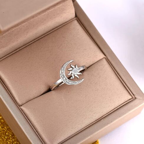 JXJL Cute Sterling Silver Ring Adjustable for Women Teen Girls Birthday Halloween Christmas S925 Silver Jewelry Gift in Kuwait
