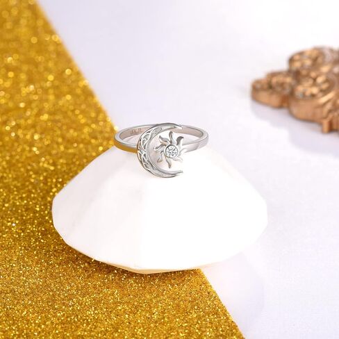 JXJL Cute Sterling Silver Ring Adjustable for Women Teen Girls Birthday Halloween Christmas S925 Silver Jewelry Gift in Kuwait