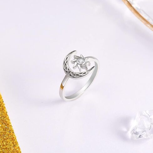 JXJL Cute Sterling Silver Ring Adjustable for Women Teen Girls Birthday Halloween Christmas S925 Silver Jewelry Gift in Kuwait