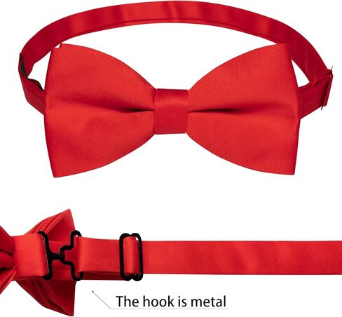 DiBanGu 3PCS Bow Ties for Men Pre-Tied Bow Tie and Pocket Square Set Adjustable Solid Satin Formal Tuxedo Bow Tie Wedding in Saudi Arabia