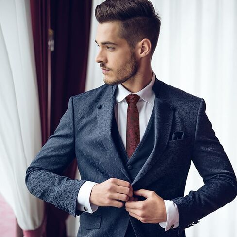 HBselect العلاقات للرجال بيزلي التعادل وجيب الكلاسيكية الأزهار الرجال العلاقات منديل أزرار أكمام مجموعة الزفاف ربطة العنق in Kuwait