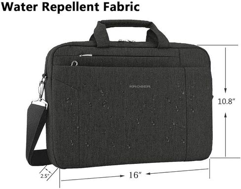 KROSER Laptop Bag for Men, Laptop Case 17 Inch Expandable Computer Bag, Waterproof Laptop Briefcase Bag With Anti Theft, Messenger Shoulder Bag for Women Business Office Travel, Black in Kuwait