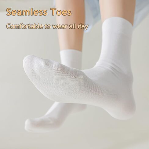Mcool Mary Womens Crew Socks Ankle Thin Soft Cotton Casual Crozy Solid Bootie Socks for Women 6 Pack in Saudi Arabia