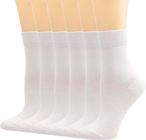Mcool Mary Womens Crew Socks Ankle Thin Soft Cotton Casual Crozy Solid Bootie Socks for Women 6 Pack in Saudi Arabia