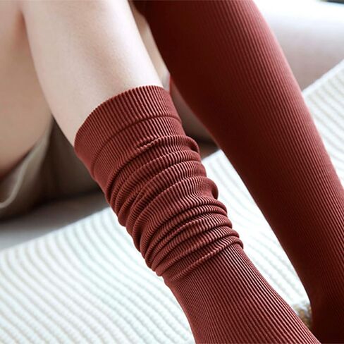 KLCM 6 Pairs Super Stretchy Opaque Knee High Pretty Dress Sock for Women, Brilliant Colors, Aesthetic Comfy Trouser Nylon Socks, Multicolor in Kuwait